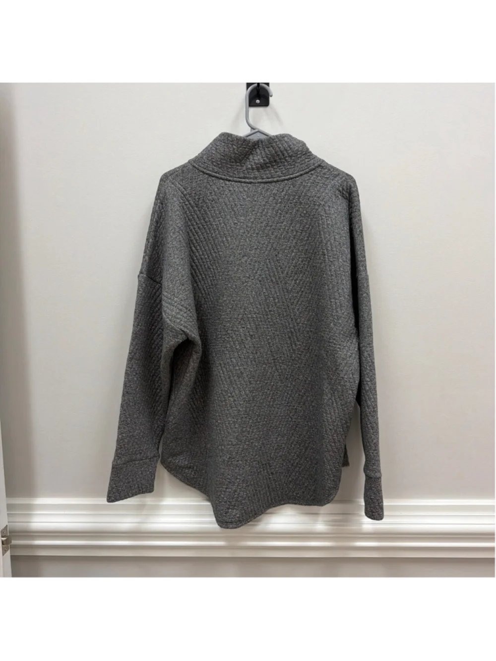 NWT Gap Fit Quilted Jacquard Half-Zip Pullover in Heather Gray Sz XL! - Picture 8 of 8